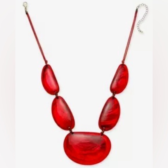 NWT Style & Co red resin statement retro necklace🎉❤️ - Picture 6 of 10